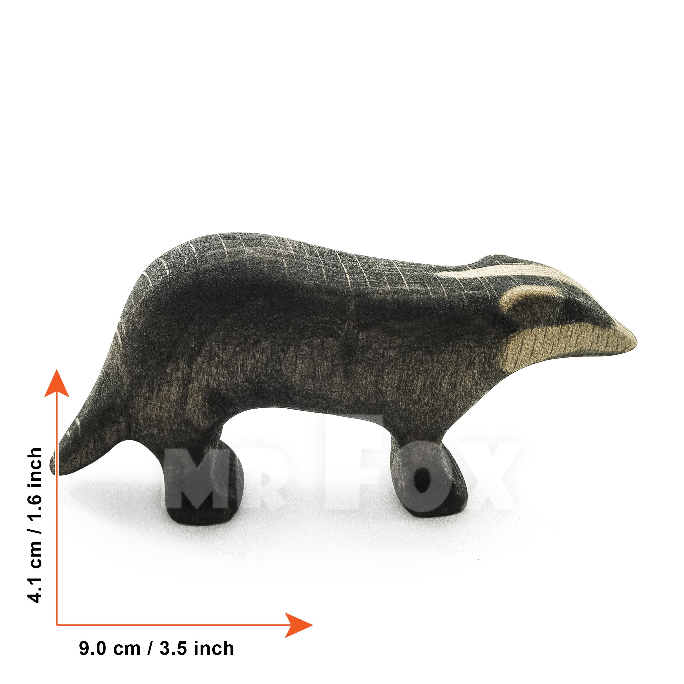 木製アナグマの置物 - 木製玩具 - 彫刻された木製動物玩具 - 暖炉の 