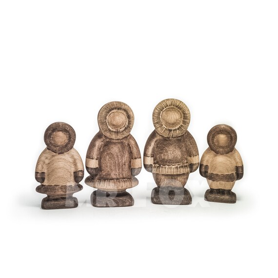 Native American Family Wooden Dolls First Nation Wooden Dolls Wooden Toy  Indians 