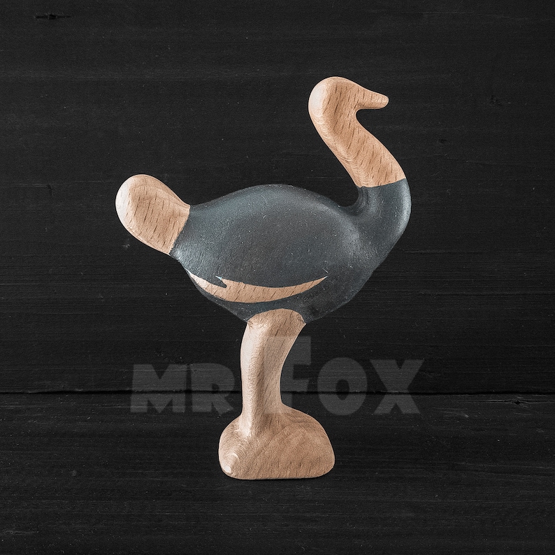 Wooden Toy Ostrich Wooden Ostrich Wooden Animal African Animal Toy Wooden Safari Animals Wooden African Toys image 1