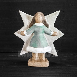 Wooden Toy Winter Fairy - Waldorf Fairy - Snowflake Fairy - Christmas Ornament - Winter Decor