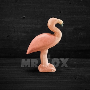 Wooden Toy Flamingo - Wooden Flamingo Toy - Wooden Flamingo Figurine - Waldorf Wooden Toy - Montessori Wooden  Toy - Wooden Bird Figurine