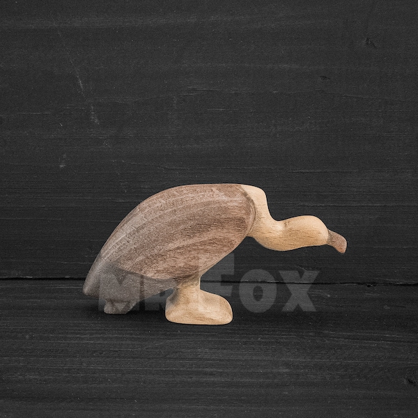 Holz Geier - Gänsegeier Holz Figur - Waldorf Holz Spielzeug - Montessori Spielzeug - Holz Vogel Figur - Halloween Dekoration