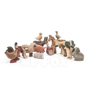 Wooden Toys - Farm Animals Set - Wooden Farm Animals