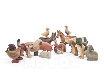 Wooden Toys - Farm Animals Set - Wooden Farm Animals