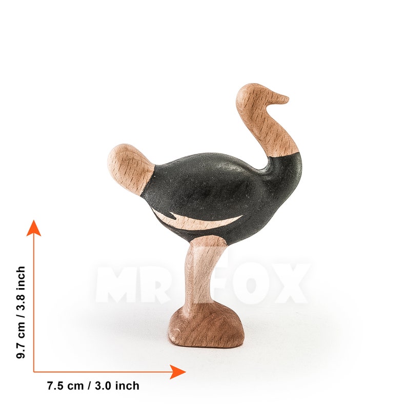 Wooden Toy Ostrich Wooden Ostrich Wooden Animal African Animal Toy Wooden Safari Animals Wooden African Toys image 2