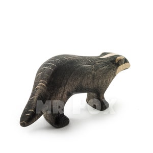 wooden badger ornament