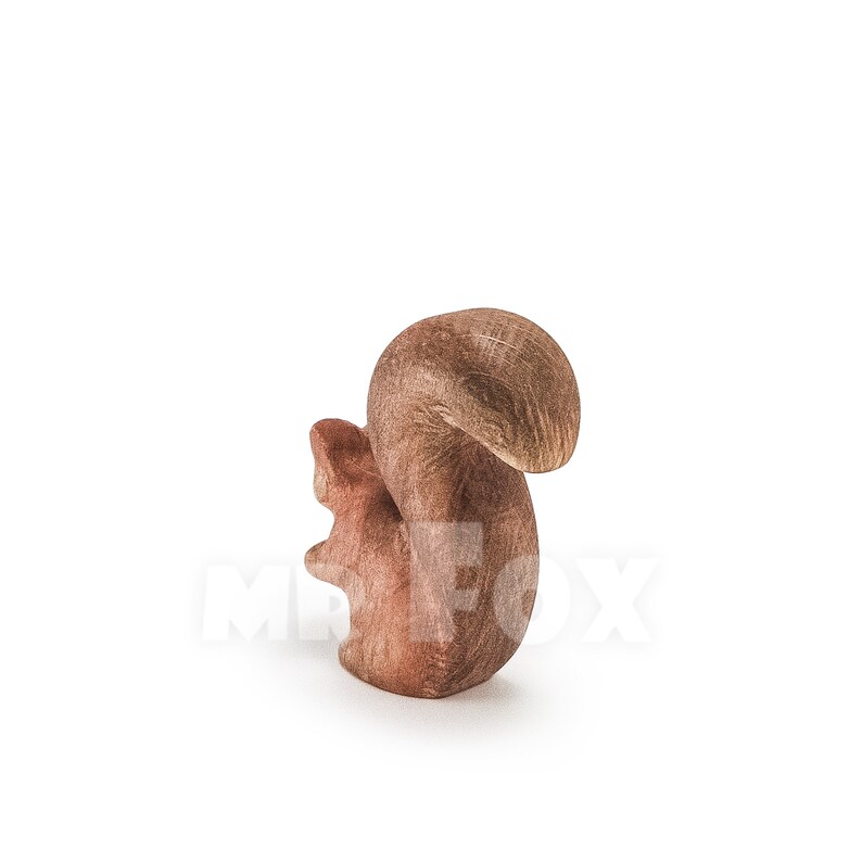 Wooden Squirrel Toy Wooden Squirrel Figurine Woodland Animals Teacher Appreciation Gift Rustic Home Decor Cottagecore Decor image 4