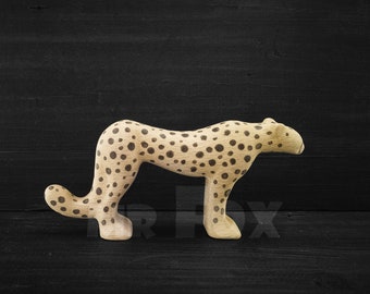 Wooden Toy Cheetah - African Animal Toy - Wooden Safari Animals - Wooden African Toys