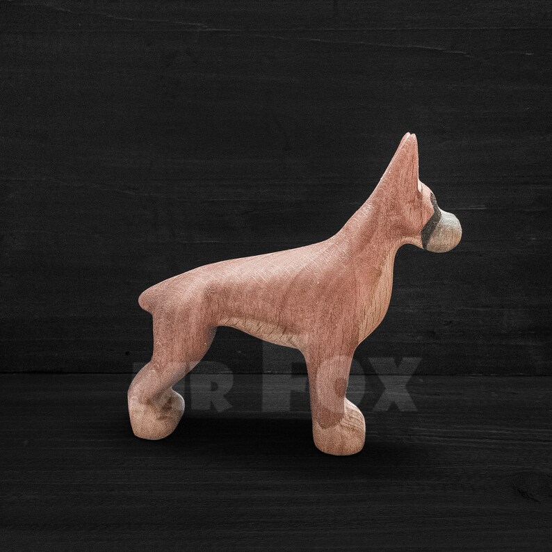 wooden boxer dog