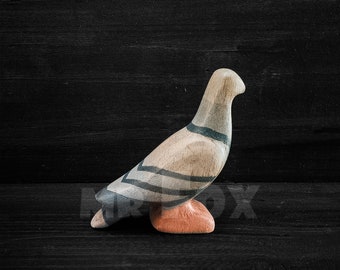 木製おもちゃの鳩 - 木製鳩のおもちゃ - 木製の鳩の置物 - ウォルドルフ木製おもちゃ - モンテッソーリおもちゃ - 木製の鳥の置物 - 鳩のギフト