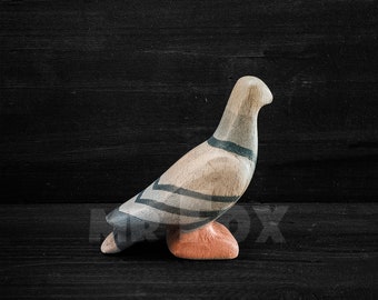 Wooden Toy Pigeon - Wooden Pigeon Toy - Wooden Dove Figurine - Waldorf Wooden Toy - Montessori Wooden Toy - Wooden Bird Figurine -