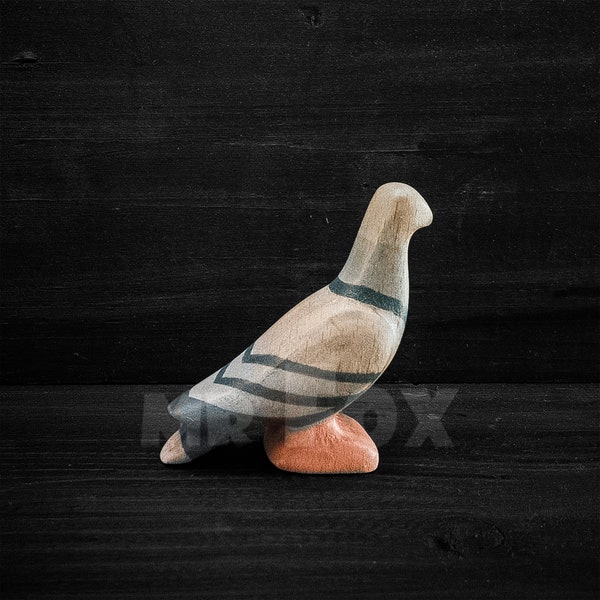 Wooden Toy Pigeon - Wooden Pigeon Toy - Wooden Dove Figurine - Waldorf Wooden Toy - Montessori Wooden Toy - Wooden Bird Figurine -