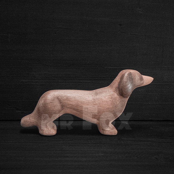 Wooden Dachshund Toy - Wooden Toy Dog  - Wooden Dog Figurine - Wooden Animal Toy