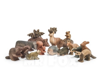 Wooden Animals Set - Woodland Animals Set - Wooden Woodland Animals - Wooden Forest Animals