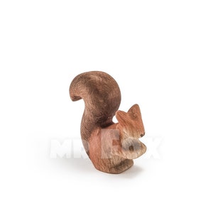 Wooden Squirrel Toy Wooden Squirrel Figurine Woodland Animals Teacher Appreciation Gift Rustic Home Decor Cottagecore Decor image 3