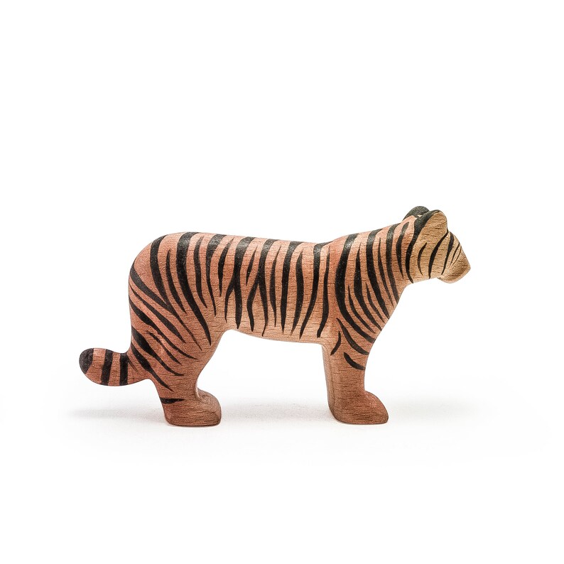 Wooden Tiger Figurine Wooden Toy Tiger Wooden Tiger Etsy