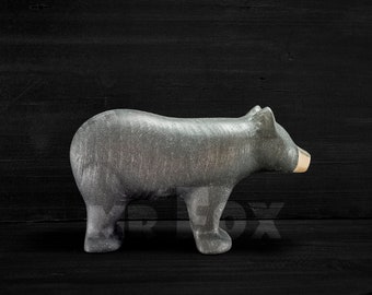Figurine en bois d'ours - Ours noir en bois