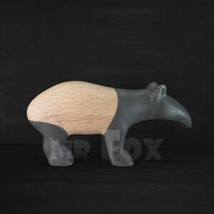 Wooden Toy Tapir - Wooden Tapir - Asian Animal Toy - Wooden Safari Animals - Wooden Asian Toys