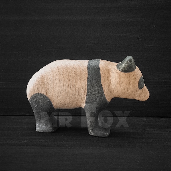 Figurine en bois de panda - Panda géant de jouet en bois - Panda géant en bois - jouet animal asiatique - animaux de safari en bois - jouets asiatiques en bois