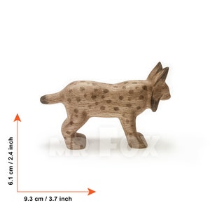 Wooden Toy Lynx Wooden Lynx Figurine Wooden Bobcat Toy Wooden Wildcat image 2