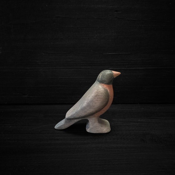 Wooden Robin Figurine Waldorf Wooden Toy Montessori Wooden Etsy