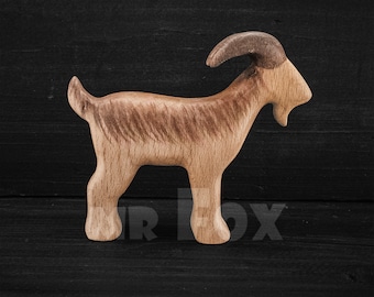 Billy Goat Figurine - Wooden Figurine - Wooden Animal Toys - Carved Animals - Dorm Decor - Teacher Appreciation Gift - Nursery Decor