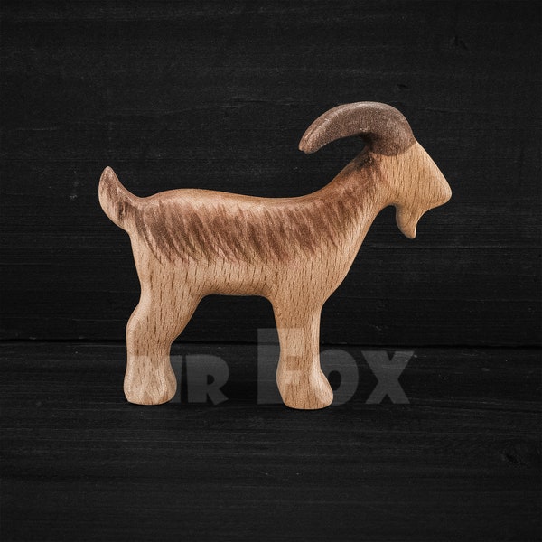 Wooden Goat Toy - Billy Goat Figurine - Wooden Farm Animals - Wooden Animal Toys - Wooden Animals