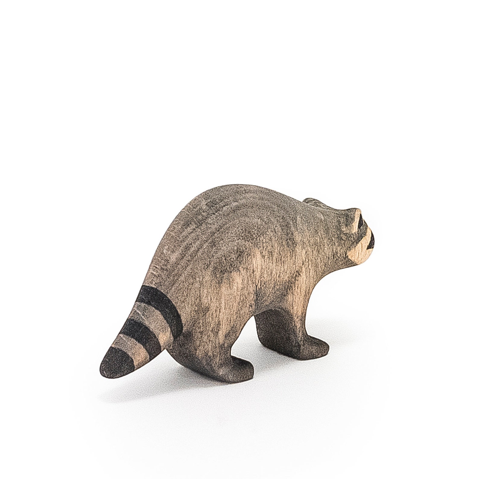 Wooden Toy Raccoon Wooden Raccoon Figurine Etsy