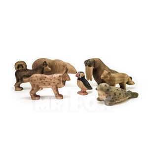 Wooden Toy Lynx Wooden Lynx Figurine Wooden Bobcat Toy Wooden Wildcat image 6