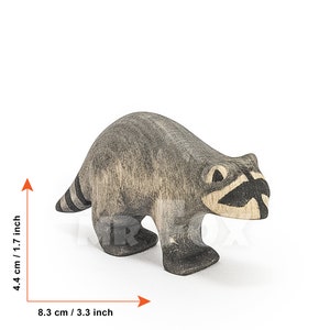 Wooden Raccoon Wooden Raccoon Figurine Wooden Toy Raccoon image 2