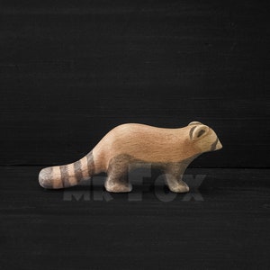 Wooden Red Panda Figurine - Wooden Toy Red Panda - Asian Animal Toy - Wooden Safari Animals - Nursery Decor - Pocket Toy - Small World Play