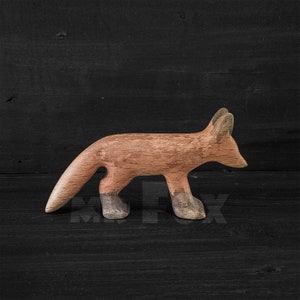 Wooden Fox Cub Toy - Wooden Fox Cub Figurine - Waldorf Toy - Montessori Toy - Autumn Aesthetic