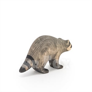 Wooden Raccoon Wooden Raccoon Figurine Wooden Toy Raccoon image 3