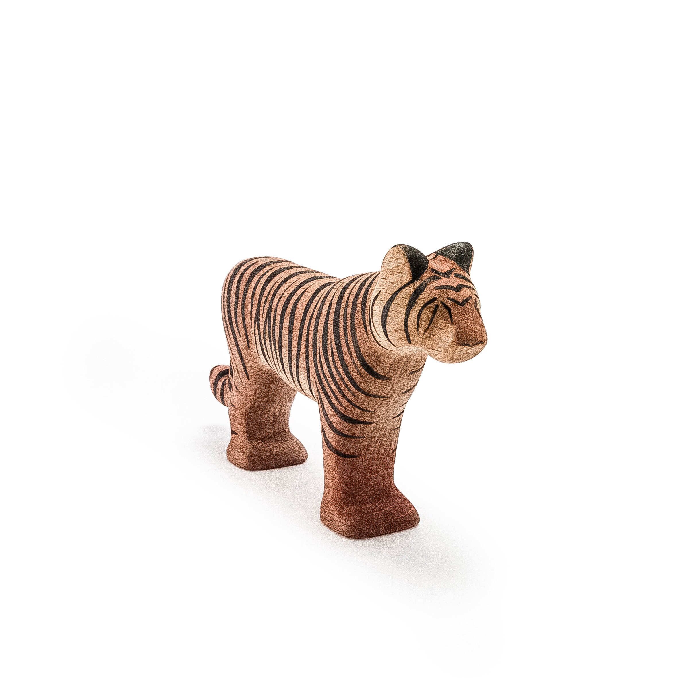 Wooden Tiger Figurine Wooden Toy Tiger Wooden Tiger Etsy