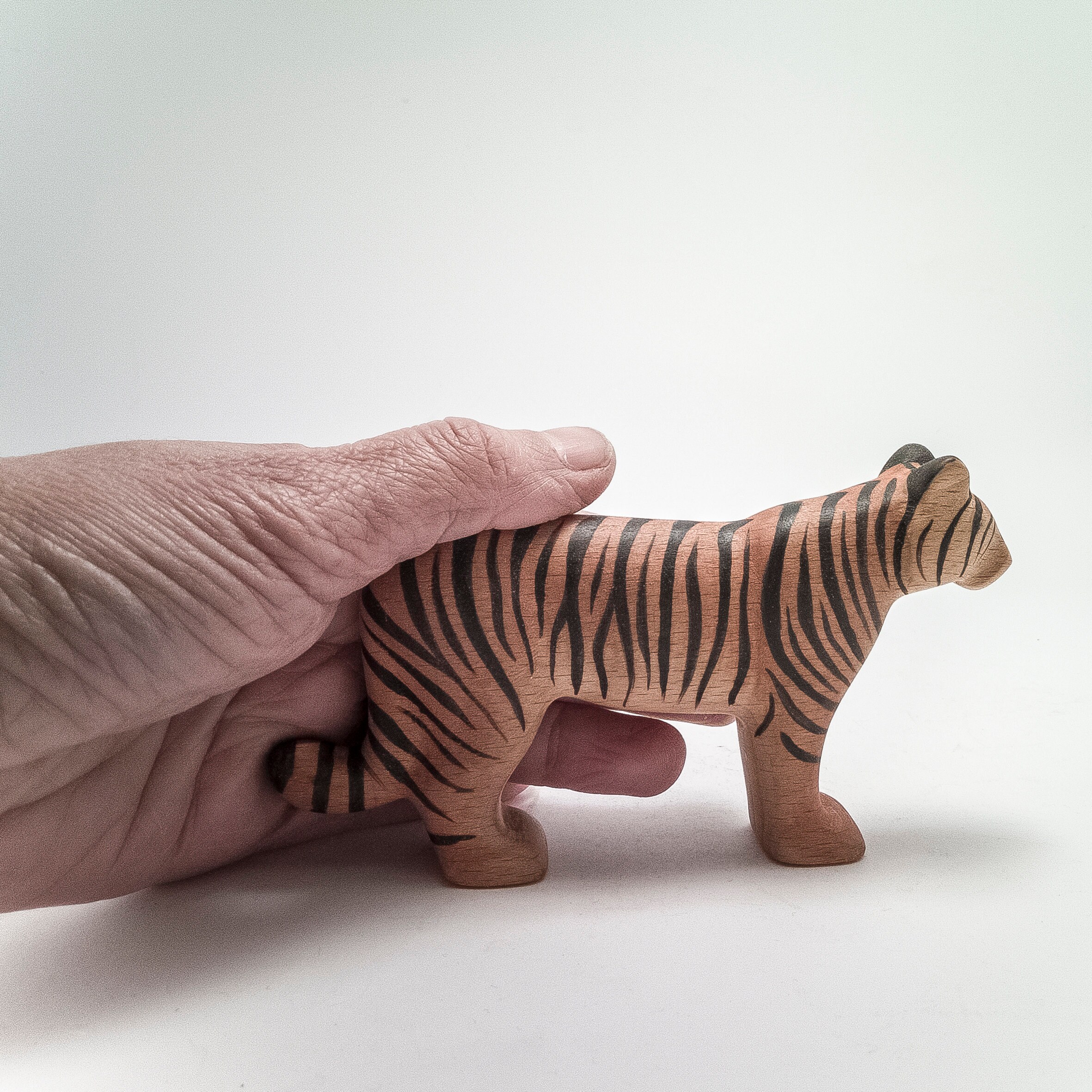 Wooden Tiger Figurine Wooden Toy Tiger Wooden Tiger Etsy