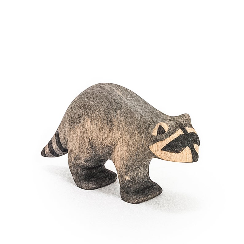 Wooden Toy Raccoon Wooden Raccoon Figurine Etsy