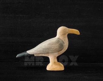 Wooden Gull Figurine - Wooden Seagull Toy - Wooden Seagull Figurine - Wooden Bird Figurine - Seagull Gifts