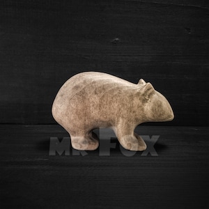 Wooden Toy Wombat - Wooden Wombat Figurine - Wooden Australian Animal