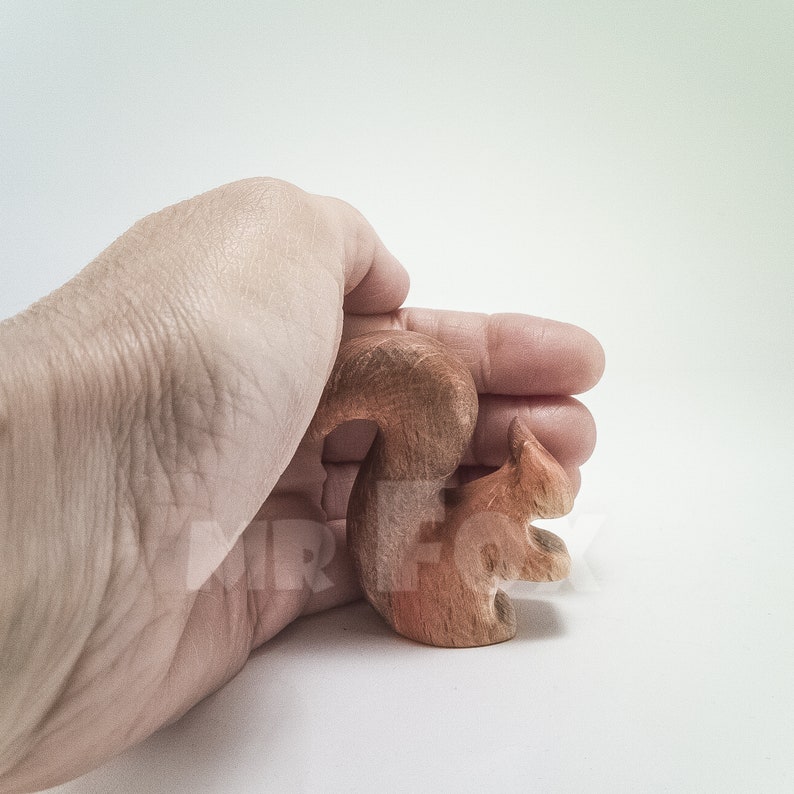 Wooden Squirrel Toy Wooden Squirrel Figurine Woodland Animals Teacher Appreciation Gift Rustic Home Decor Cottagecore Decor image 5