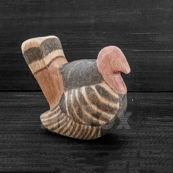 Wooden Turkey Figurine - Wooden Toys - Home Decor - Housewarming Gift - Home Gift - Wooden Animals - Waldorf Toys - Montessori Toys