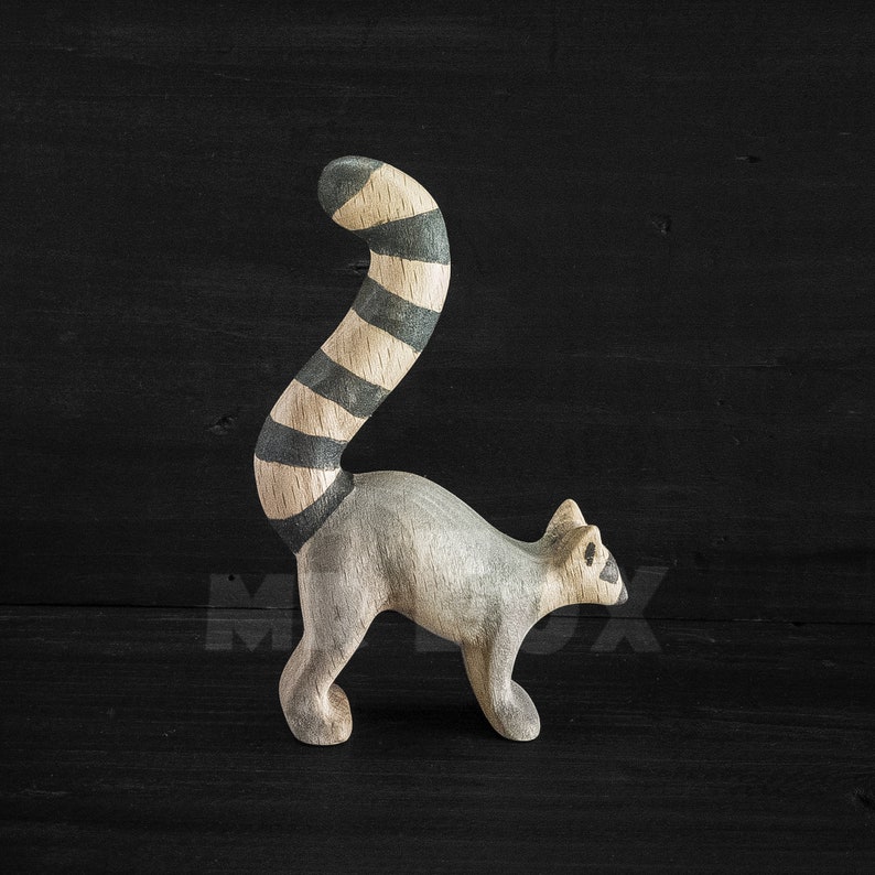 wooden lemur figurine