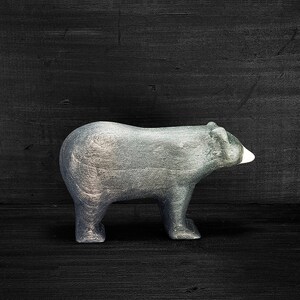 Wooden Bear Figurine  Wooden Black Bear Toy image 1