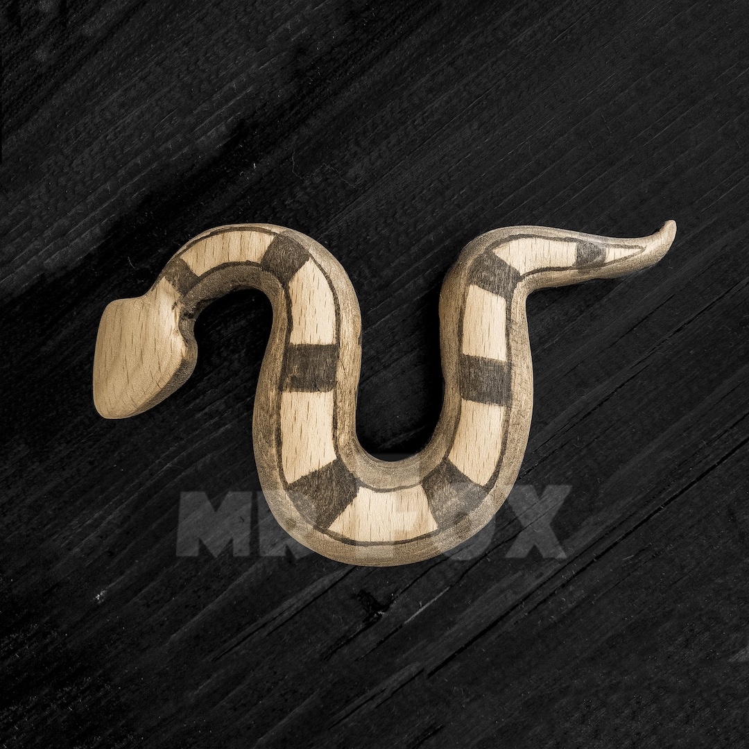 Wooden Toy Gaboon Viper African Animal Toy Wooden Safari