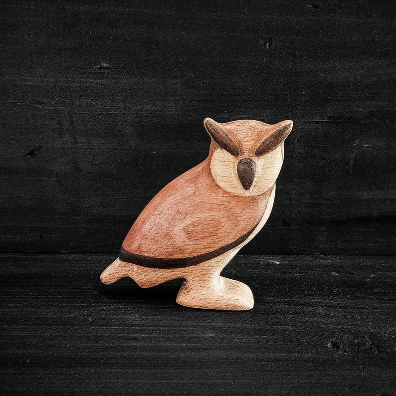 wooden owl figurine