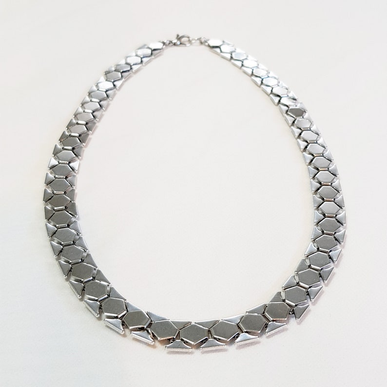 Flat silver curb chain Statement collar Bold curb chain light weight chain Curb chain Choker Silver thick necklace for women Punk chain