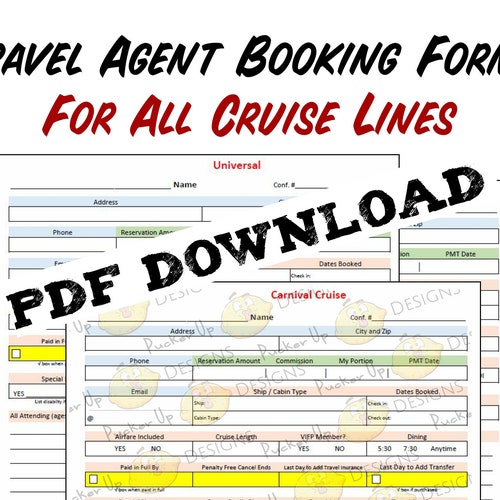 Travel Agent Booking Forms for Disney and Universal Parks Etsy