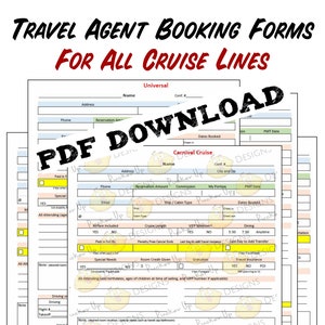 Travel Agent Booking Forms - NEWLY UPDATED!