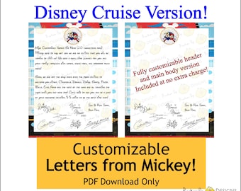 Editable Disney Trip Reveal Letter, Mickey and Friends (Digital Download)