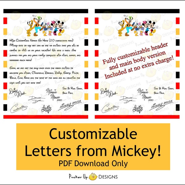 Instant Download ºoº Editable Disney Trip Reveal Letter ºoº Disney World, Disneyland, Mickey, Disney vacation reveal letter.