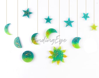 Sonne Mond Stern Harzform: Himmlische Wandbehang Dekoration